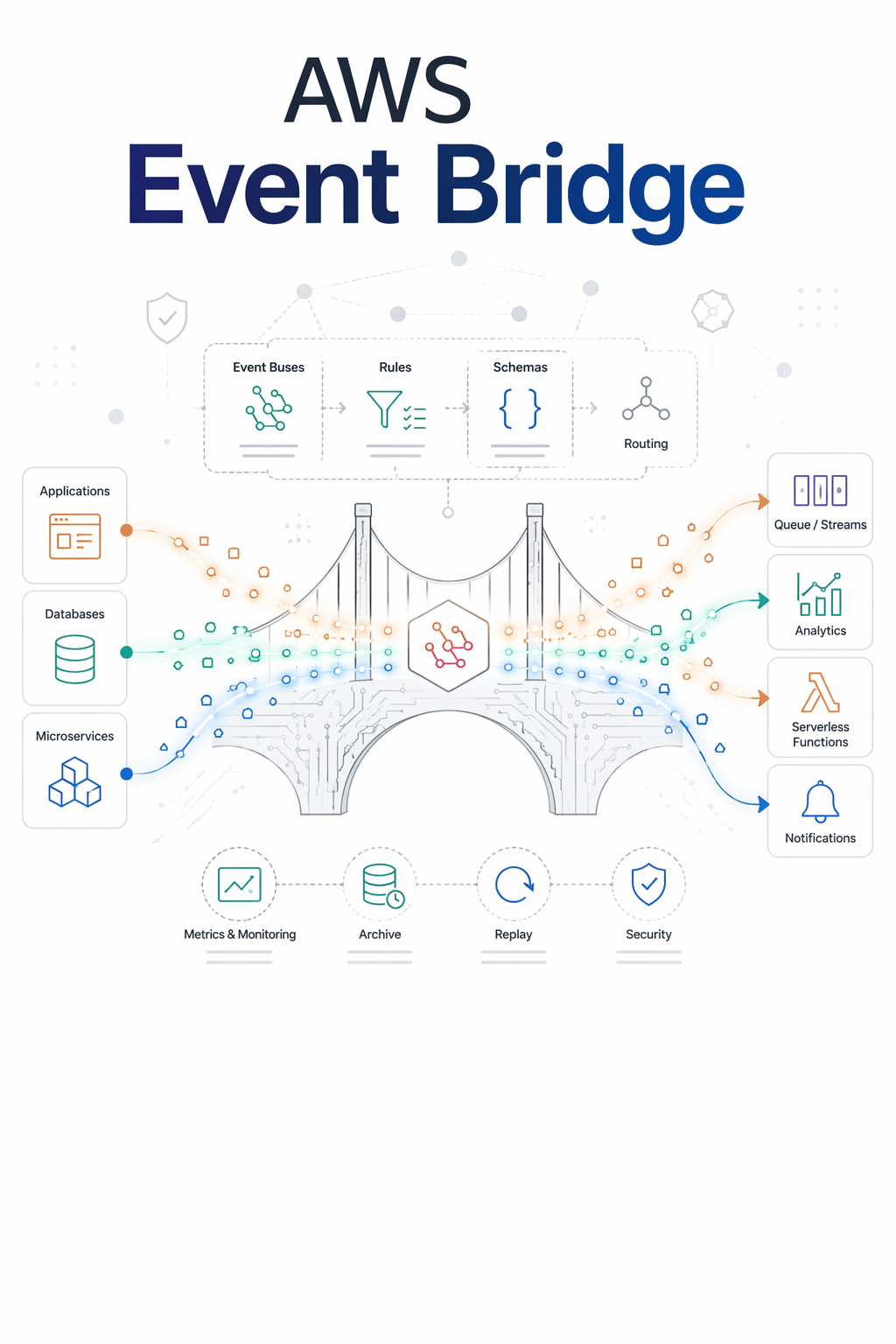 Generated book cover: an AWS EventBridge title